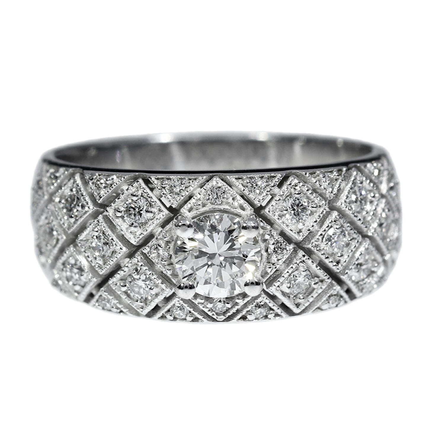 GIA Diamond Engagment Ring - 18kt White Gold