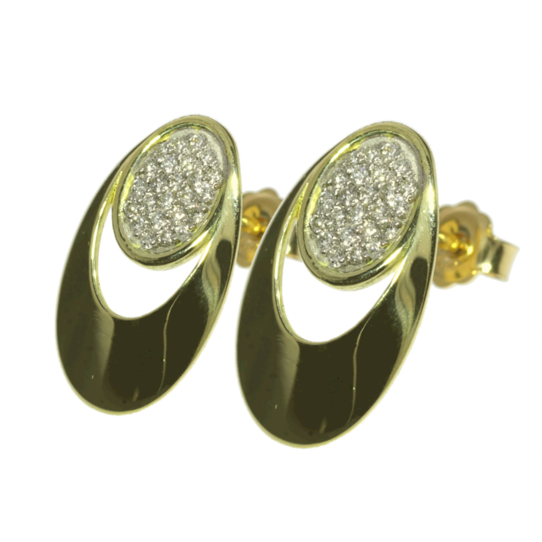 Diamond Earrings - 18kt Yellow Gold