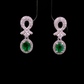 Emerald and Diamond Earrings - 18kt White Gold