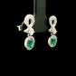 Emerald and Diamond Earrings - 18kt White Gold