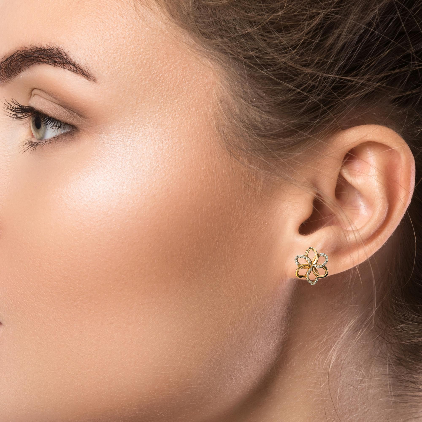 Diamond Earrings - 18kt Red Gold