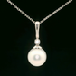 Pearl and Diamond Pendant - 14kt White Gold
