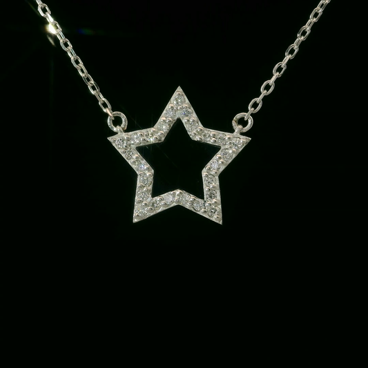 Star Diamond Necklaces - 18kt White Gold
