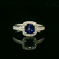 Elegant Sapphire and Diamond Ring - 18kt White Gold