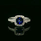 Elegant Sapphire and Diamond Ring - 18kt White Gold