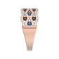14K Rose Gold 1.00Ct Round Blue & Dark Brown Diamond Ladies Band Multi Color Fine Jewelry