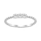 Elegant 0.07Ct Round Diamond Three Stone Ring In Sterling Silver Classic Ladies Jewelry Design