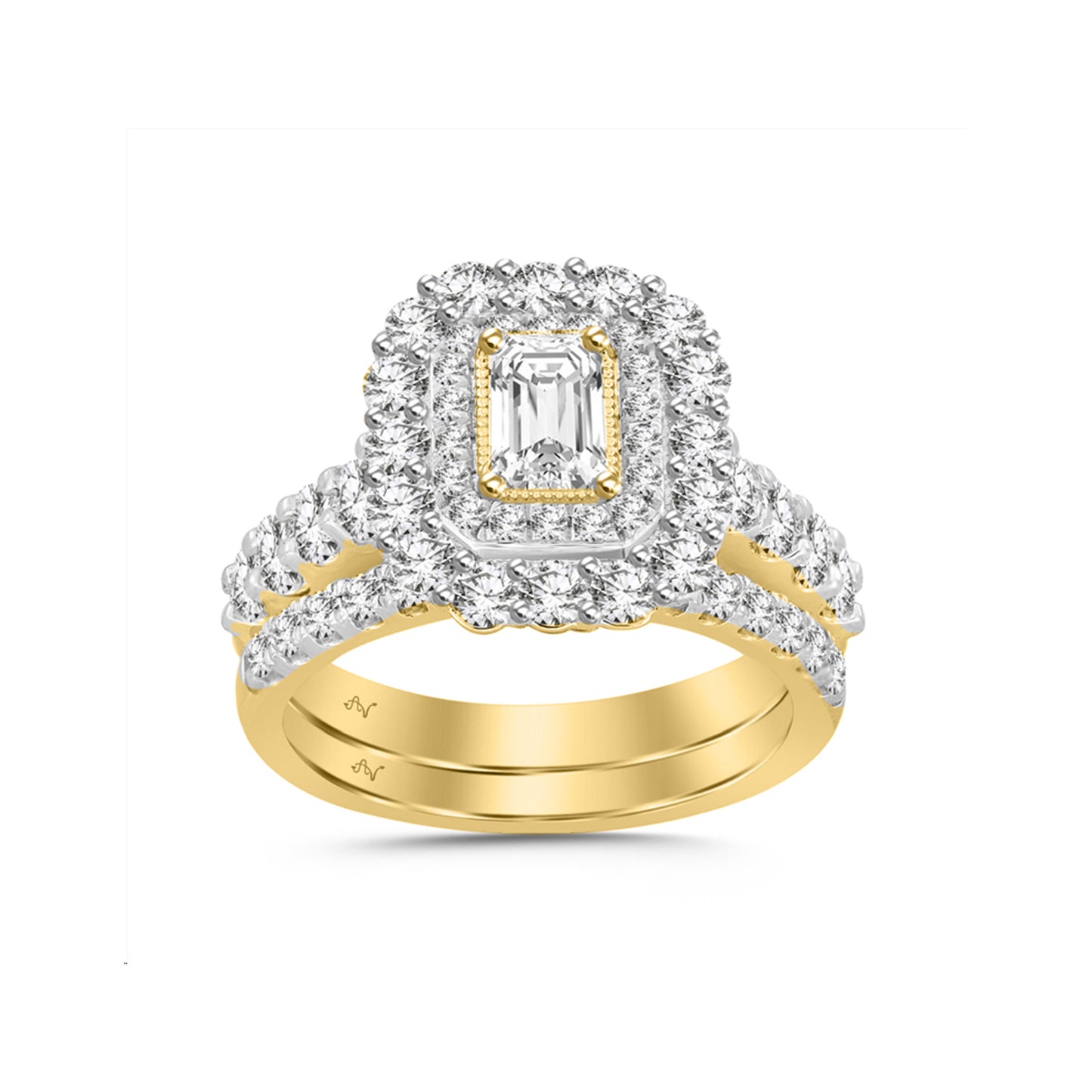 LADIES BRIDAL SET 2.00CT ROUND DIAMOND 14K YELLOW GOLD