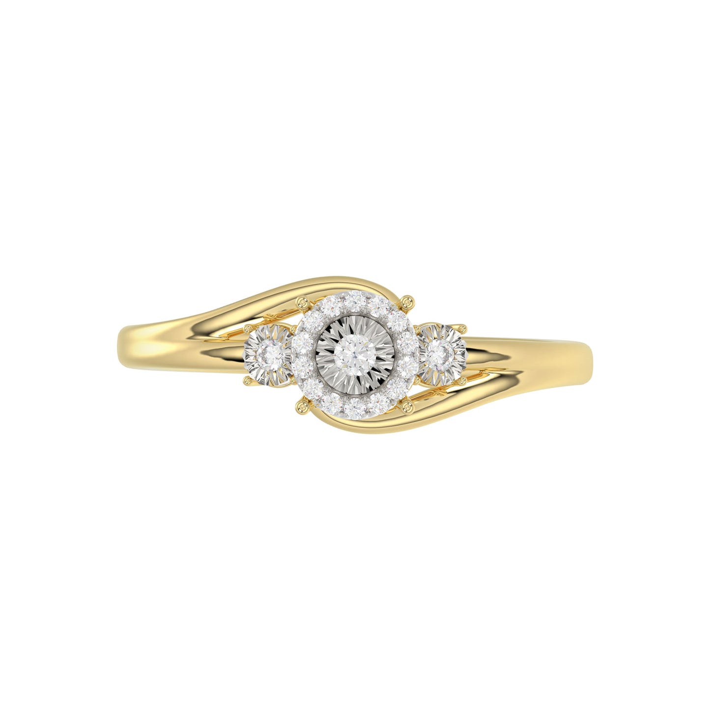 LADIES RING 0.15CT ROUND DIAMOND 10K YELLOW GOLD