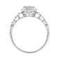 Women’S Sterling Silver 0.12Ct Round Diamond Heart Promise Ring Cluster Design Romantic Ladies Ring