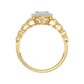 Elegant 10K Yellow Gold Heart-Shaped Engagement Ring Featuring 0.12Ct Round Diamonds With A Romantic And Timeless Design. Perfect As A Promise Ring, A