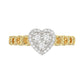Elegant 10K Yellow Gold Heart-Shaped Engagement Ring Featuring 0.12Ct Round Diamonds With A Romantic And Timeless Design. Perfect As A Promise Ring, A