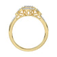 Romantic 10K Yellow Gold Halo Diamond Engagement Ring For Women Fine Jewelry