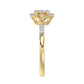 Romantic 10K Yellow Gold Halo Diamond Engagement Ring For Women Fine Jewelry