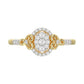 Romantic 10K Yellow Gold Halo Diamond Engagement Ring For Women Fine Jewelry