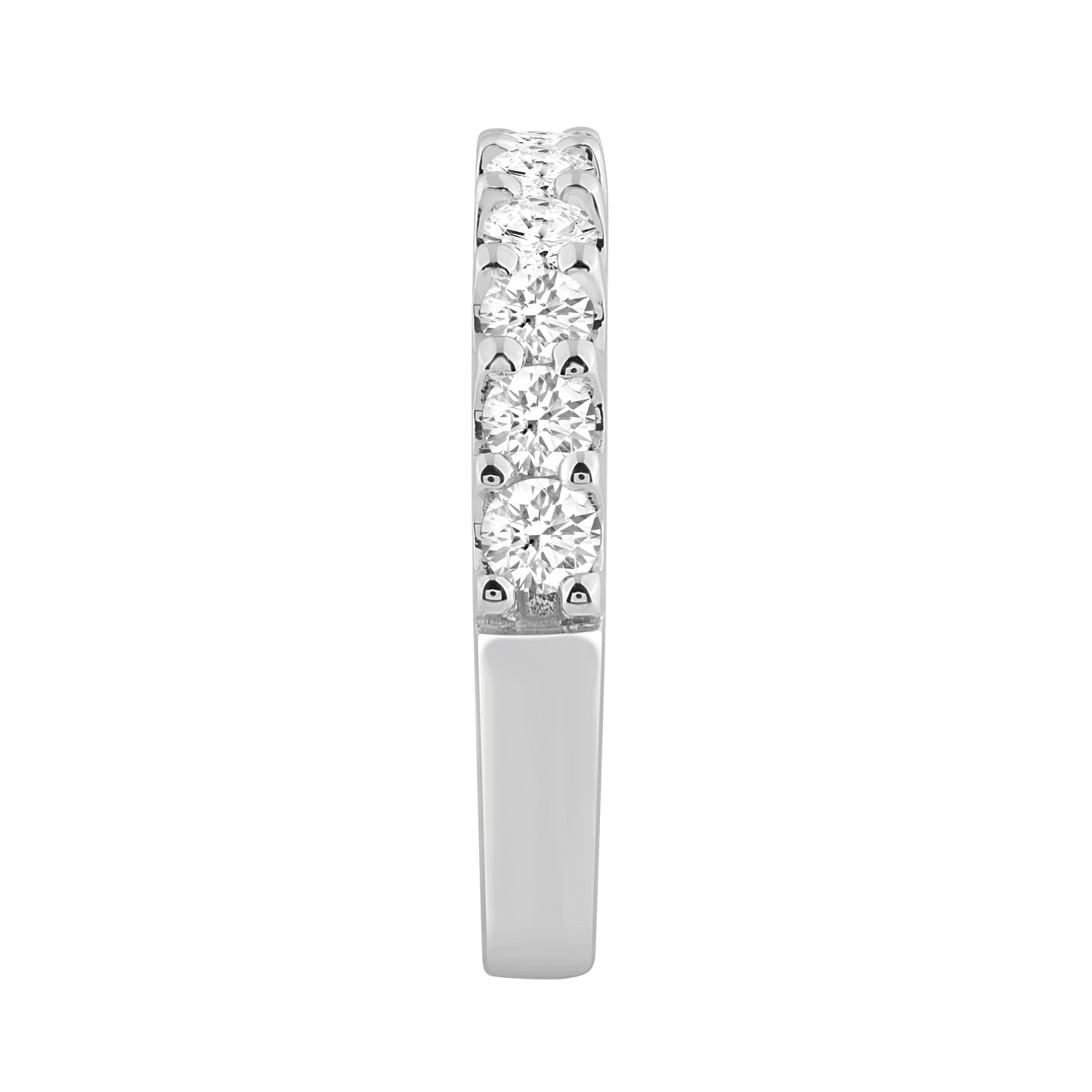 LADIES BAND 1.00CT ROUND DIAMOND 14K WHITE GOLD (SI QUALITY)