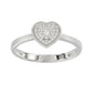 Ladies 0.10Ct Round Diamond Sterling Silver Ladies Ring White Heart Shape Cluster Halo Engagement Promise Ring For Her