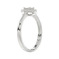 Ladies 0.10Ct Round Diamond Sterling Silver Ladies Ring White Heart Shape Cluster Halo Engagement Promise Ring For Her