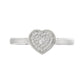 Ladies 0.10Ct Round Diamond Sterling Silver Ladies Ring White Heart Shape Cluster Halo Engagement Promise Ring For Her
