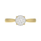 10K Yellow Gold Diamond Cluster Ring For Women 0.25Ct Round Diamond Fashion Ring