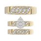 LADIES TRIOS SET 0.33CT ROUND DIAMOND 10K YELLOW GOLD