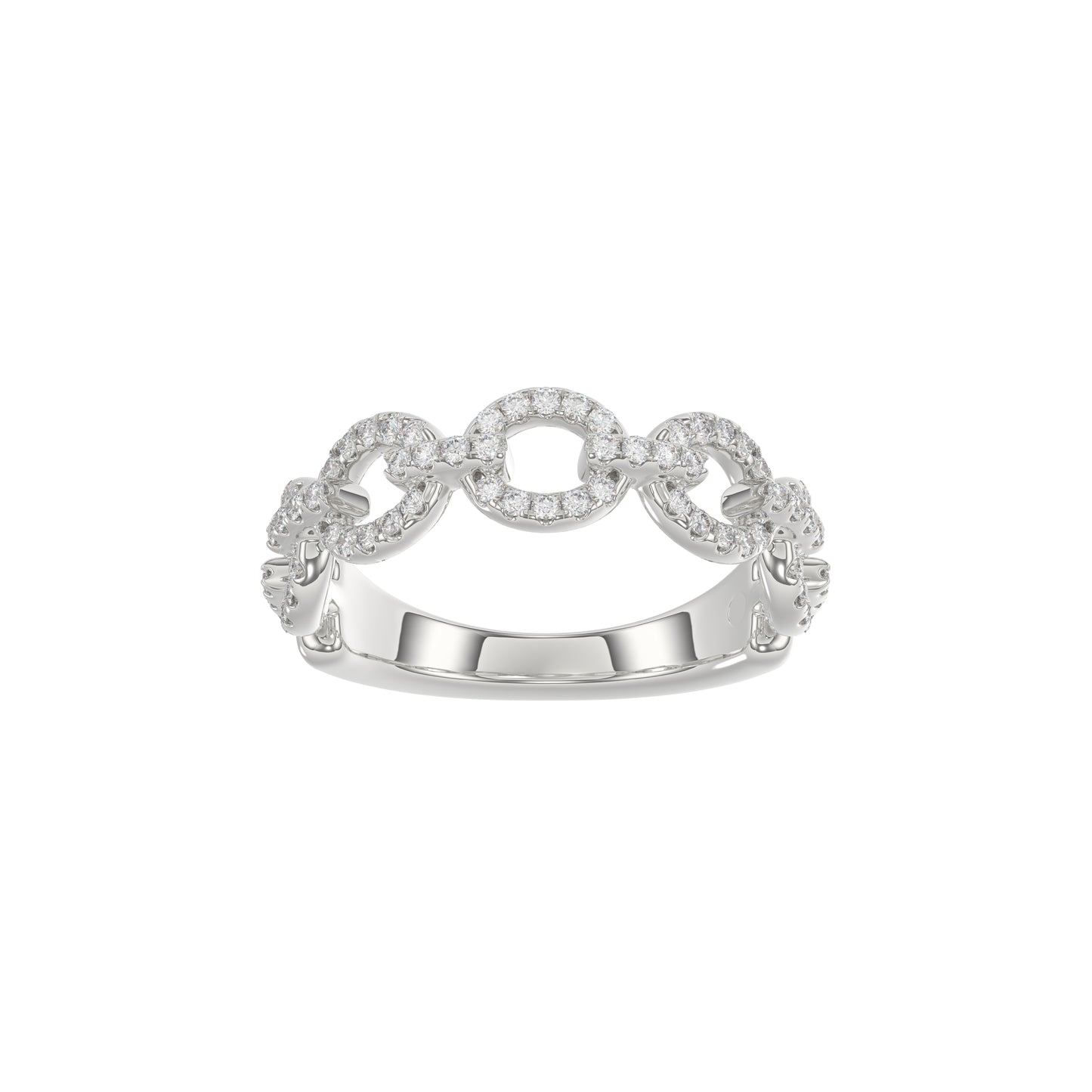 LADIES BAND 0.33CT ROUND DIAMOND 14K WHITE GOLD