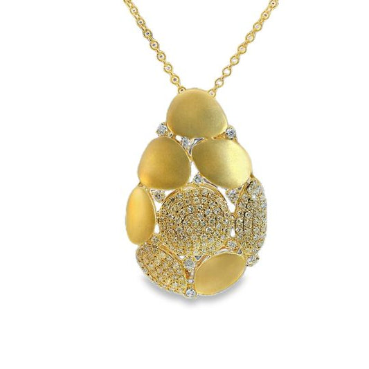 Natural Diamonds Pendant - 14kt Yellow Gold