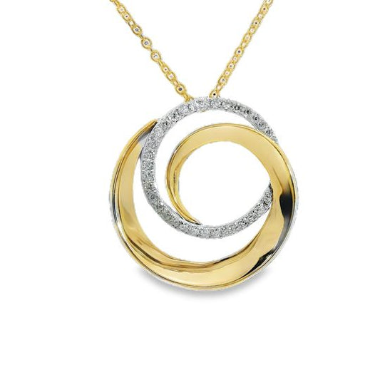 Diamond Spiral Pendant - 14kt Yellow Gold