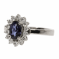 Elegant Sapphire and Diamond Ring - 18kt White Gold