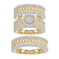 LADIES TRIOS SET 1.50CT ROUND DIAMOND 10K YELLOW GOLD
