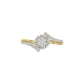 Elegant 10K Yellow Gold 0.20CT Round & Baguette Diamond Halo Ring For Women