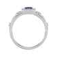 14K White Gold 0.45Ct Blue Sapphire & Round Diamond Engagement Ring For Women Oval Natural Sapphire Fashion Ring (Oval Blue Sapphire 0.30Ct)