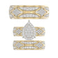 LADIES TRIO SET 1.33CT ROUND DIAMOND 10K YELLOW GOLD