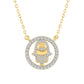 LADIES NECKLACE 0.25CT ROUND DIAMOND 14K YELLOW GOLD