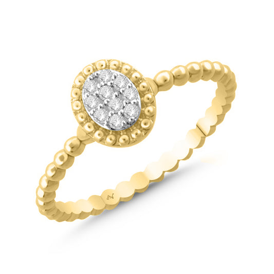 LADIES RING 0.10CT ROUND DIAMOND 14K YELLOW GOLD