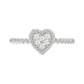 Ladies 0.10Ct Round Diamond Halo Heart Ring Sterling Silver Stylish Women�S Engagement & Promise Ring