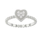 Ladies 0.10Ct Round Diamond Halo Heart Ring Sterling Silver Stylish Women�S Engagement & Promise Ring