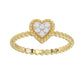 Ladies Halo Ring 0.10Ct Heart Shape Round Diamond 10K Yellow Gold