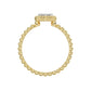Ladies Halo Ring 0.10Ct Heart Shape Round Diamond 10K Yellow Gold