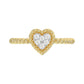 Ladies Halo Ring 0.10Ct Heart Shape Round Diamond 10K Yellow Gold