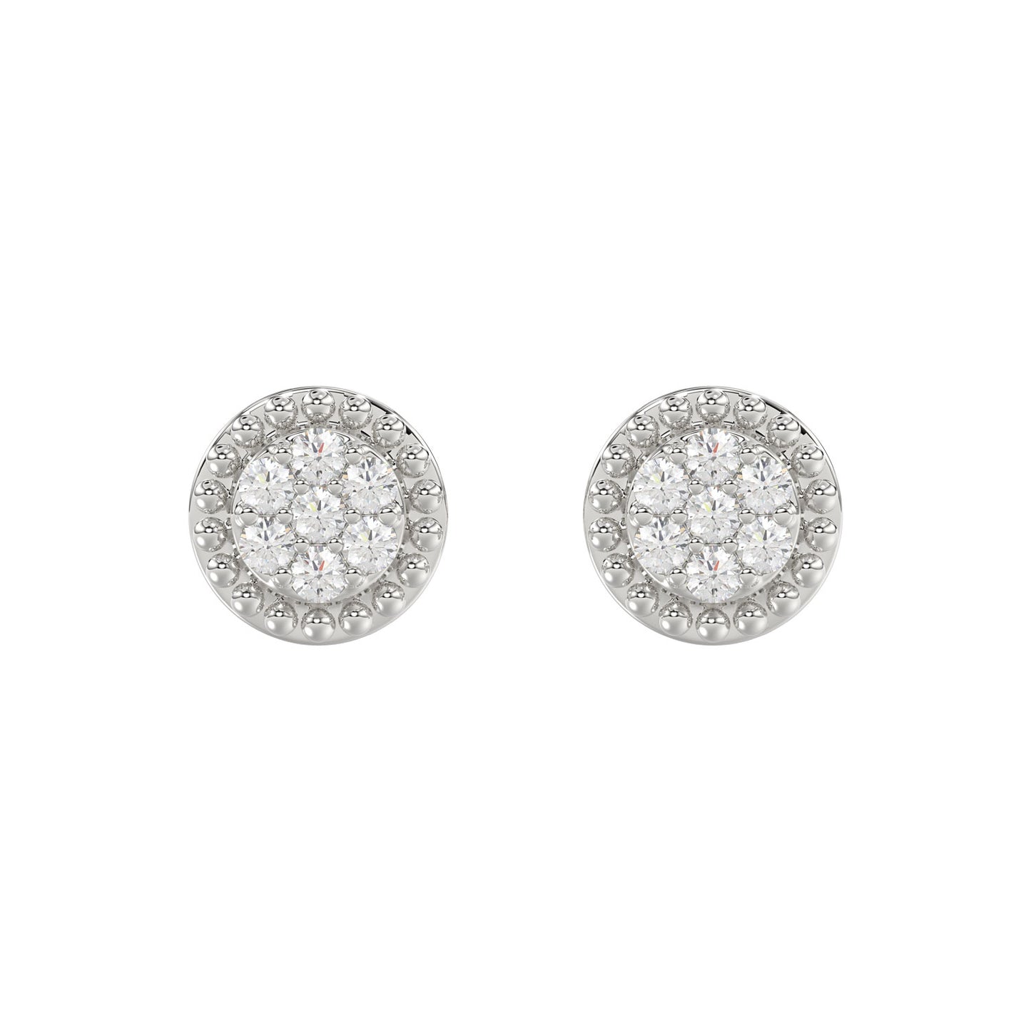 LADIES EARRINGS 0.20CT ROUND DIAMOND 14K WHITE GOLD
