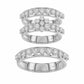 LADIES TRIO RING 1.30CT ROUND DIAMOND 10K WHITE GOLD