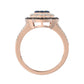 Elegant 14K Rose Gold Ladies Ring Crafted With Fancy Dark Brown And Blue Diamonds Totaling 0.75 Ct. Perfect Luxury Jewelry Gift For Her.