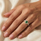 0.33ct Round/Oval Emerald diamond 14k Ladies Fashion Ring  0.15CT Center stone Oval Emerald Diamond)