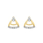 LADIES EARRINGS 0.13CT ROUND DIAMOND 14K YELLOW GOLD