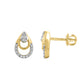 LADIES EARRINGS 0.13CT ROUND DIAMOND 14K YELLOW GOLD