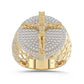 MEN'S RING 0.50CT ROUND DIAMOND 10K YELLOW GOLD