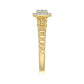 14K Yellow Gold Fashion Ladies Ring with 0.20 CT Round/Baguette Cut Diamond