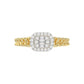 14K Yellow Gold Fashion Ladies Ring with 0.20 CT Round/Baguette Cut Diamond