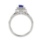 LADIES RING 1.65CT ROUND/BLUE SAPPHIRE OVAL DIAMOND 14K WHITE GOLD (CENTER STONE 0.94CT BLUE SAPPHIRE OVAL DIAMOND)